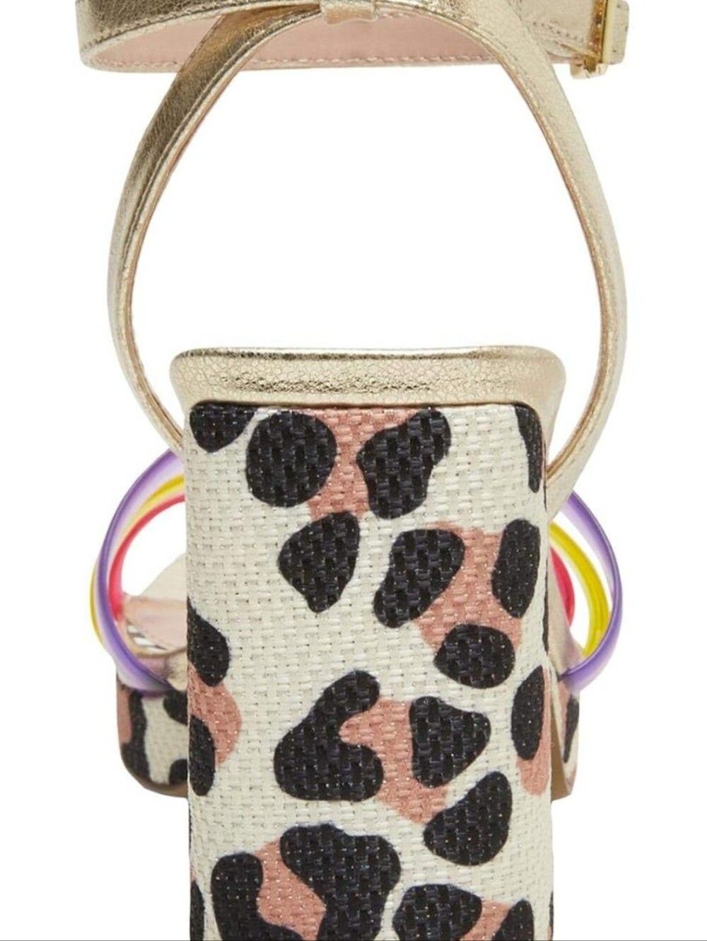 Never worn! Betsey Johnson Roni leopard print heels with multicolor jelly bands - Picture 7 of 8